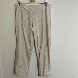 Cathy Daniels Beige Linen-Mix Pants - Size L